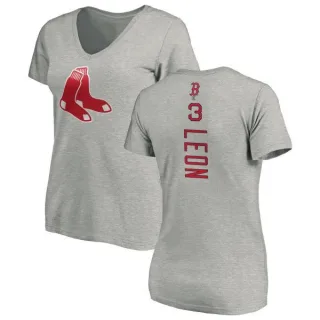 Sandy Leon Women's Boston Red Sox Backer Slim Fit T-Shirt - Ash