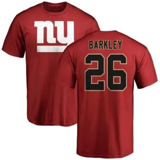 Saquon Barkley New York Giants Name & Number Logo T-Shirt - Red