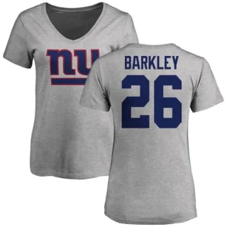 Saquon Barkley Women's New York Giants Name & Number Logo Slim Fit T-Shirt - Ash