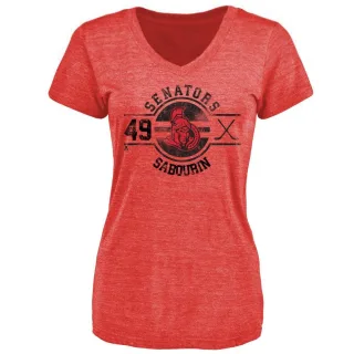 Scott Sabourin Women's Ottawa Senators Insignia Tri-Blend T-Shirt - Red