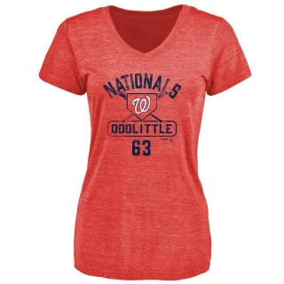 Sean Doolittle Women's Washington Nationals Base Runner Tri-Blend T-Shirt - Red