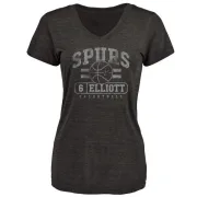 Sean Elliott Women's San Antonio Spurs Black Baseline Tri-Blend T-Shirt