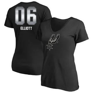 Sean Elliott Women's San Antonio Spurs Black Midnight Mascot T-Shirt