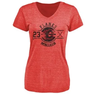 Sean Monahan Women's Calgary Flames Insignia Tri-Blend T-Shirt - Red