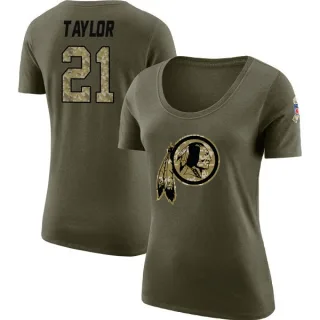 Sean Taylor Women's Washington Redskins Salute to Service Olive Legend Scoop Neck T-Shirt