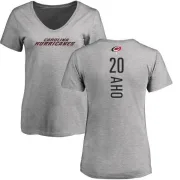 Sebastian Aho Women's Carolina Hurricanes Backer T-Shirt - Ash