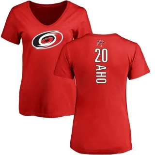 Sebastian Aho Women's Carolina Hurricanes Backer T-Shirt - Red