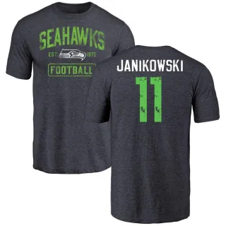 Sebastian Janikowski Seattle Seahawks Navy Distressed Name & Number Tri-Blend T-Shirt