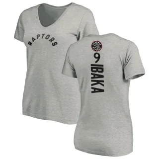 Serge Ibaka Women's Toronto Raptors Ash Backer T-Shirt