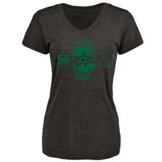 Sergei Zubov Women's Dallas Stars Insignia Tri-Blend T-Shirt - Black