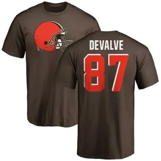 Seth DeValve Cleveland Browns Name & Number Logo T-Shirt - Brown