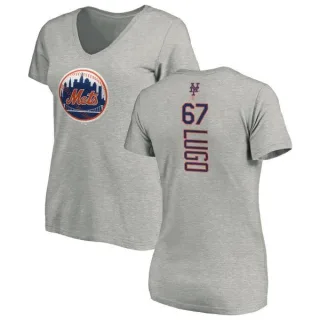 Seth Lugo Women's New York Mets Backer Slim Fit T-Shirt - Ash