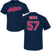 Shane Bieber Cleveland Indians Name & Number T-Shirt - Navy