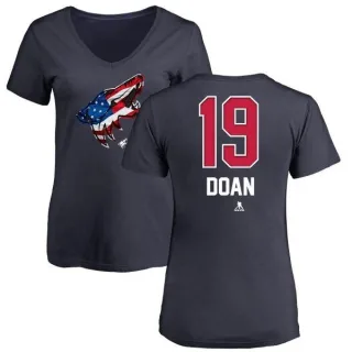 Shane Doan Women's Arizona Coyotes Name and Number Banner Wave V-Neck T-Shirt - Navy