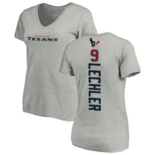 Shane Lechler Women's Houston Texans Backer V-Neck T-Shirt - Ash