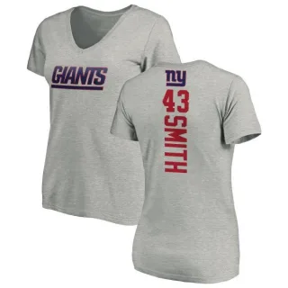 Shane Smith Women's New York Giants Backer V-Neck T-Shirt - Ash