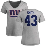 Shane Smith Women's New York Giants Name & Number Logo Slim Fit T-Shirt - Ash