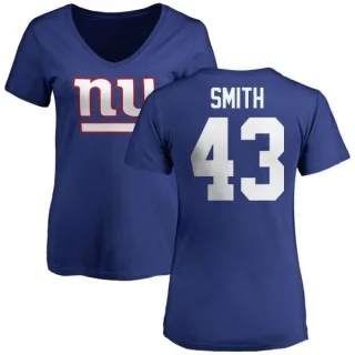 Shane Smith Women's New York Giants Name & Number Logo Slim Fit T-Shirt - Royal