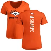 Shannon Sharpe Women's Denver Broncos Backer Slim Fit T-Shirt - Orange