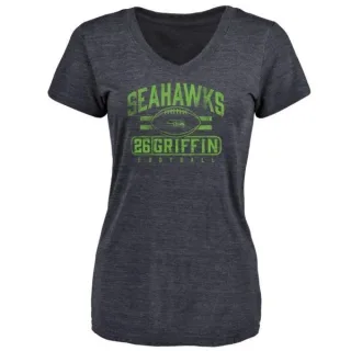 Shaquill Griffin Women's Seattle Seahawks Flanker Tri-Blend T-Shirt - Navy