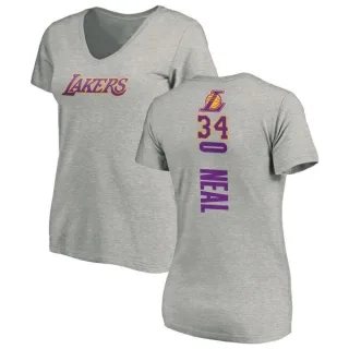 Shaquille O'Neal Women's Los Angeles Lakers Ash Backer T-Shirt