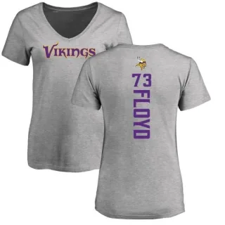 Sharrif Floyd Women's Minnesota Vikings Backer V-Neck T-Shirt - Ash