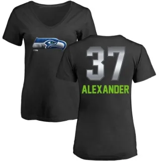 Shaun Alexander Women's Seattle Seahawks Midnight Mascot T-Shirt - Black