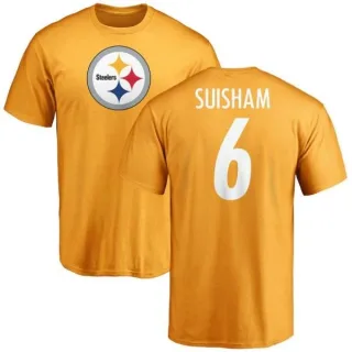 Shaun Suisham Pittsburgh Steelers Name & Number Logo T-Shirt - Gold