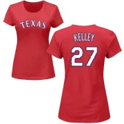 Shawn Kelley Women's Texas Rangers Name & Number T-Shirt - Red