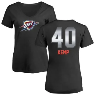 Shawn Kemp Women's Oklahoma City Thunder Black Midnight Mascot T-Shirt