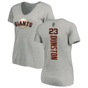 Shawon Dunston Women's San Francisco Giants Backer Slim Fit T-Shirt - Ash