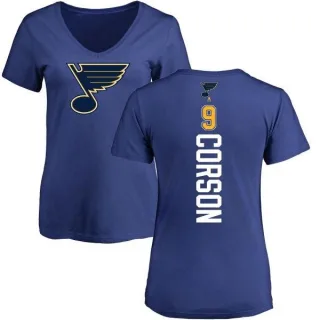 Shayne Corson Women's St. Louis Blues Backer T-Shirt - Blue
