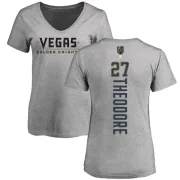 Shea Theodore Women's Vegas Golden Knights Backer Slim Fit V-Neck T-Shirt - Heathered Gray