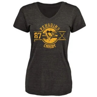 Sidney Crosby Women's Pittsburgh Penguins Insignia Tri-Blend T-Shirt - Black