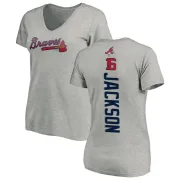 Sonny Jackson Women's Atlanta Braves Backer Slim Fit T-Shirt - Ash