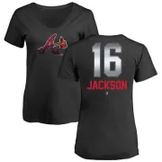 Sonny Jackson Women's Atlanta Braves Midnight Mascot V-Neck T-Shirt - Black