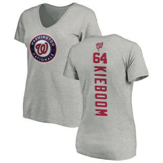 Spencer Kieboom Women's Washington Nationals Backer Slim Fit T-Shirt - Ash