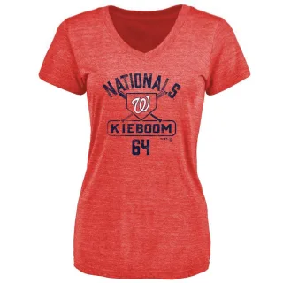 Spencer Kieboom Women's Washington Nationals Base Runner Tri-Blend T-Shirt - Red