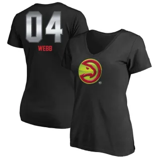 Spud Webb Women's Atlanta Hawks Black Midnight Mascot T-Shirt