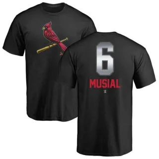 Stan Musial St. Louis Cardinals Midnight Mascot T-Shirt - Black