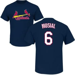 Stan Musial St. Louis Cardinals Name & Number T-Shirt - Navy