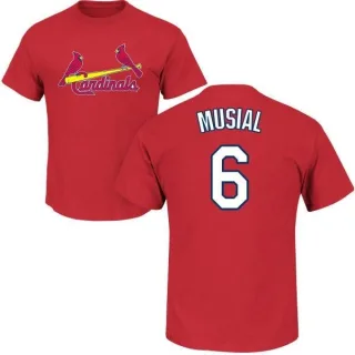 Stan Musial St. Louis Cardinals Name & Number T-Shirt - Red
