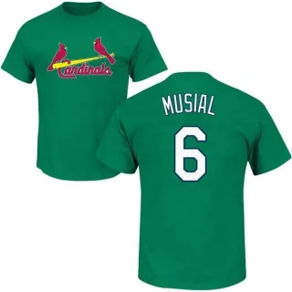 Stan Musial St. Louis Cardinals St. Patrick's Day Name & Number T-Shirt - Green