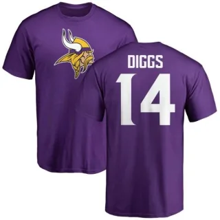 Stefon Diggs Minnesota Vikings Name & Number Logo T-Shirt - Purple