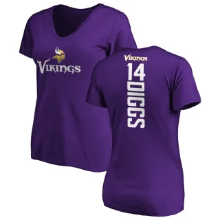 Stefon Diggs Women's Minnesota Vikings Backer Slim Fit T-Shirt - Purple