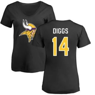 Stefon Diggs Women's Minnesota Vikings Name & Number Logo Slim Fit T-Shirt - Black