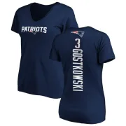 Stephen Gostkowski Women's New England Patriots Backer Slim Fit T-Shirt - Navy