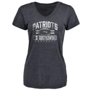 Stephen Gostkowski Women's New England Patriots Flanker Tri-Blend T-Shirt - Navy