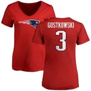 Stephen Gostkowski Women's New England Patriots Name & Number Logo Slim Fit T-Shirt - Red