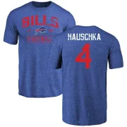 Stephen Hauschka Buffalo Bills Distressed Name & Number Tri-Blend T-Shirt - Royal